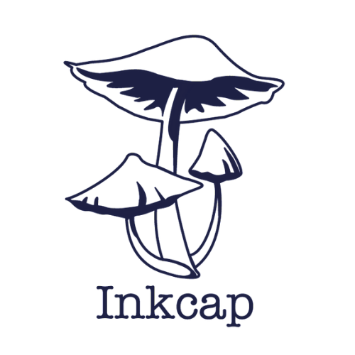 Inkcap logo - three mushrooms